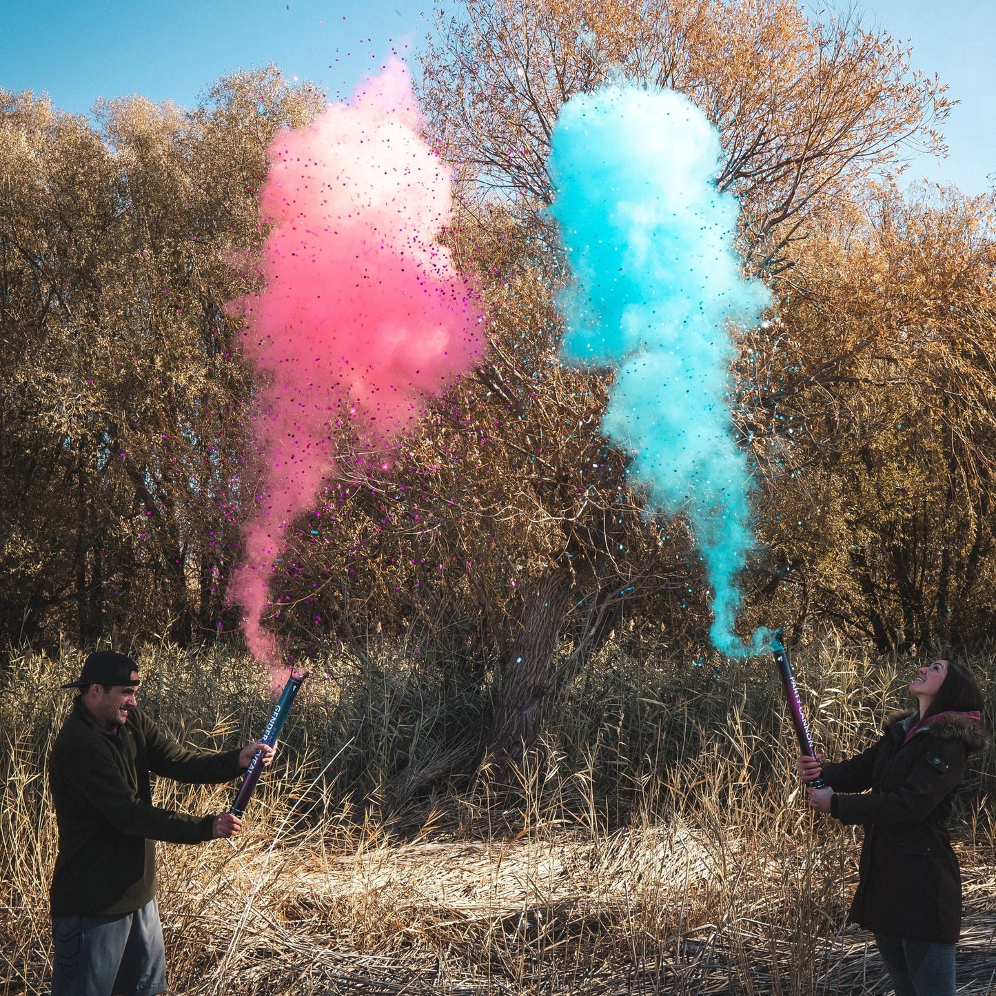 Gender Reveal Powder Confetti Cannon - Smoke Powder for Baby Shower